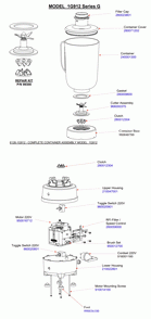 Diagram Diagram and Parts List for 1G912-UK-G  Hamilton Beach Blender